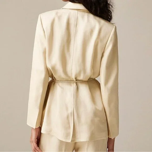 J.Crew Women’s Rope-tie blazer in glossy twill - Size 12 - Picture 3 of 4